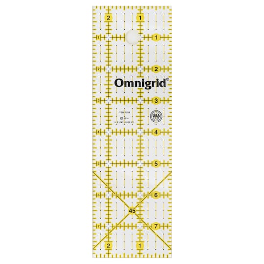 Omnigrid Clear Quilting &#x26; Sewing Ruler, 2.5&#x22; x 8&#x22;